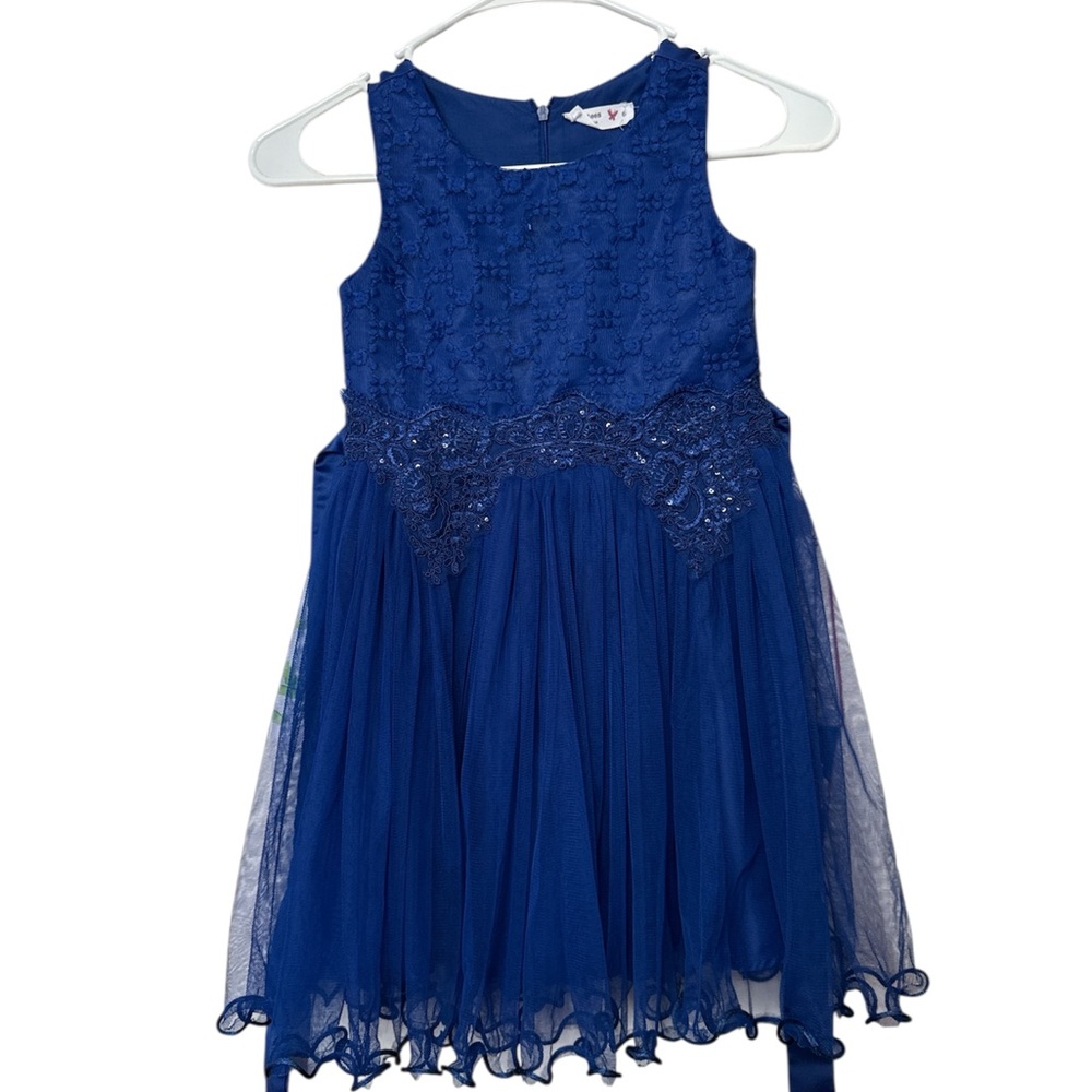 Beautees Blue Lace Kids Dress